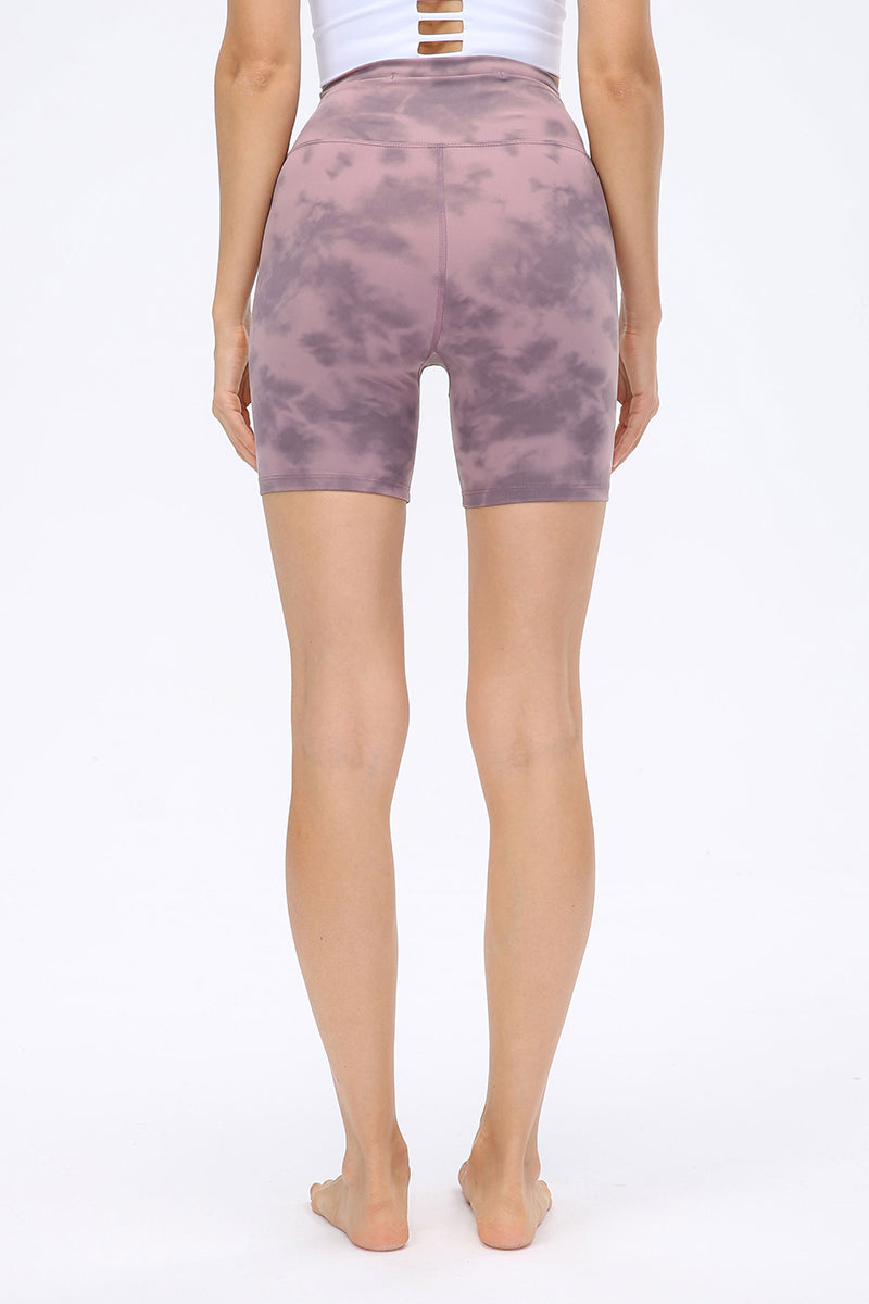 Tie Dyed High-Rise Workout Shorts