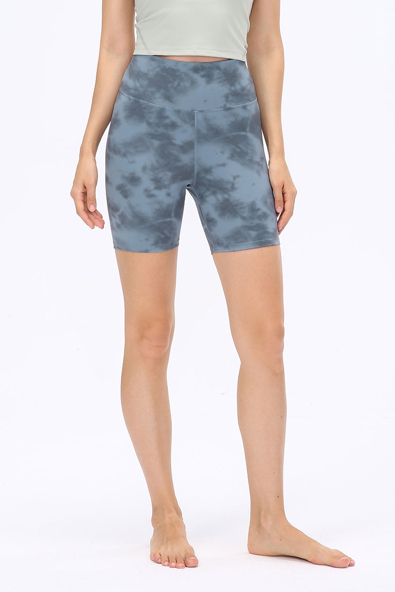 Tie Dyed High-Rise Workout Shorts