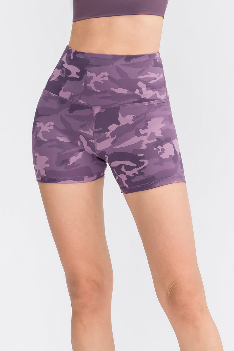 Camo High Waisted Yoga Shorts - Trendy &amp; Comfortable Workout Wear