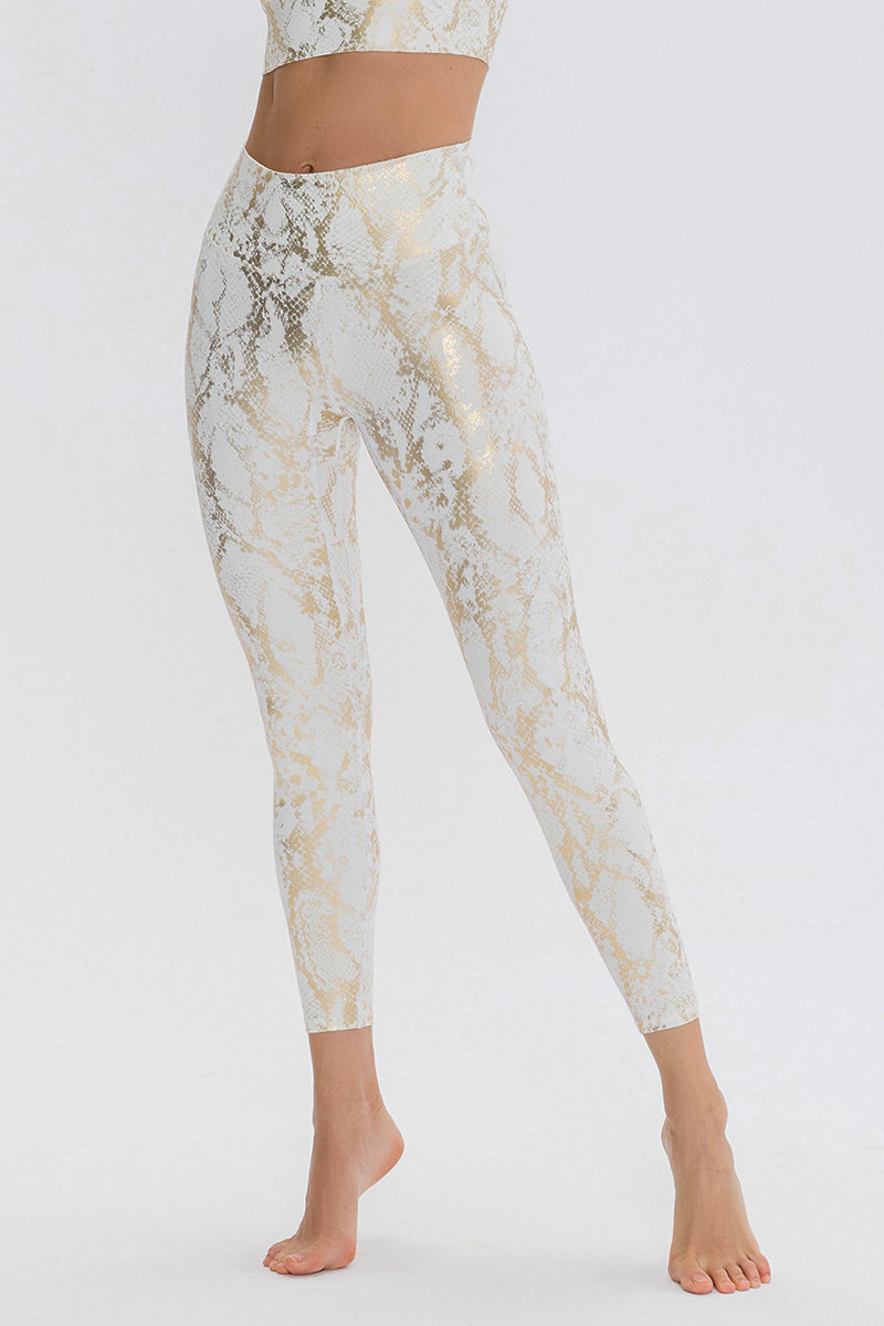 Snakeskin Print Yoga Leggings - Trendy &amp; Comfortable Workout Wear