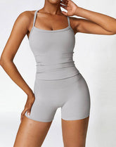 Athletic Wear with Criss Cross Back Tank Top and Short