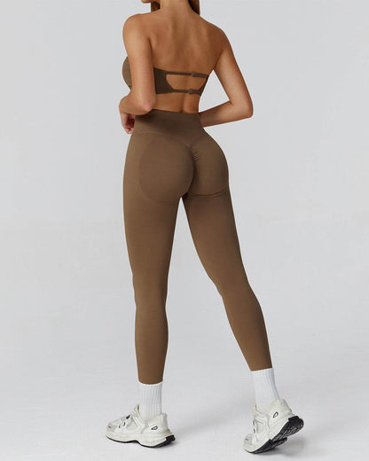 Athletic Wear with Strapless Tube Top and Legging