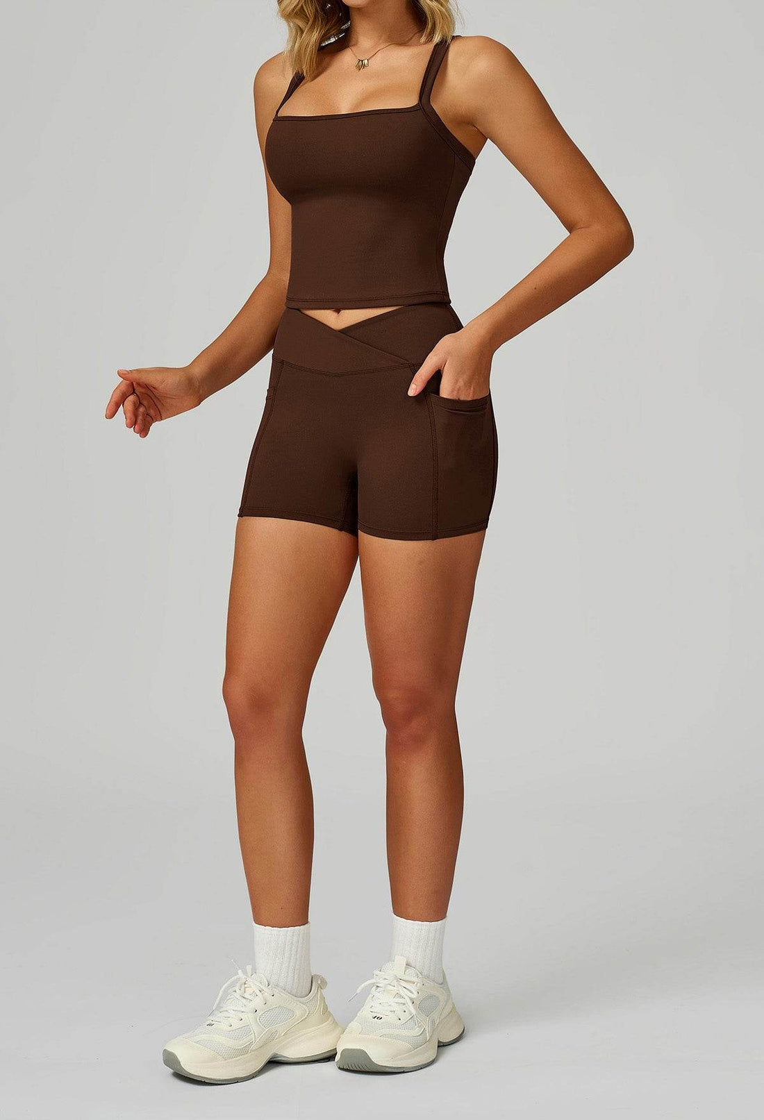 Activewear Set with Wide Strap Tank Top and Short