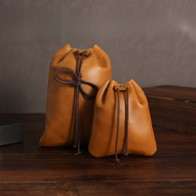 Leather Drawstring Coin Purse