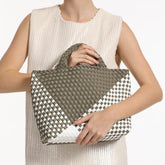 Handmade Woven Tote Bag Neoprene Handbag