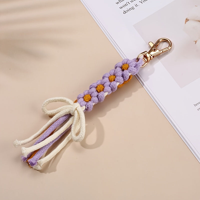 Daisy Flower Tassel Keychain