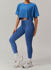 Sports Sets with Short Sleeve T-Shirts and Leggings