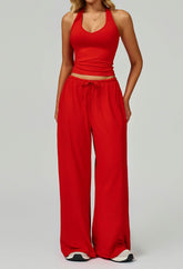 Activewear Wear with Tank Top and Wide Leg Lounge Pants