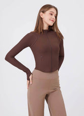 Cropped Running Jacket with Thumb Holes