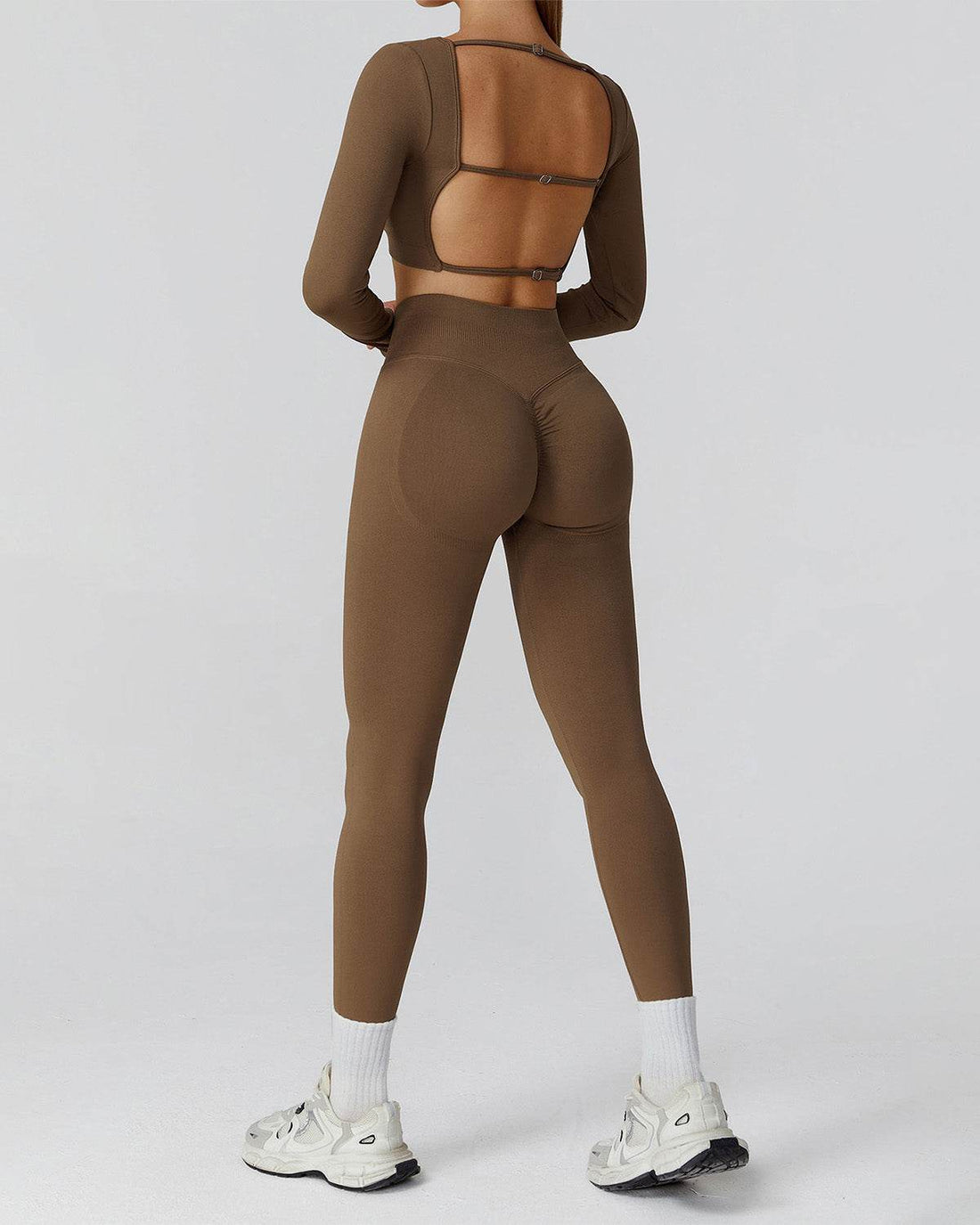 Athletic Wear with Long Sleeve Crop Top and Legging