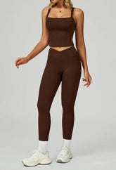 Activewear Set with Wide Strap Tank Top and Legging