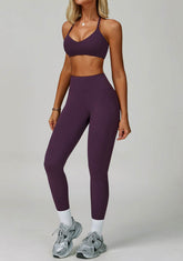 Activewear Set with Cross Back Sports Bra and Legging