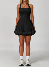 Athletic Set with Racerback Vest and Mesh Tennis Skirt
