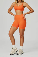 Sport Set with Color Block Sports Bras and Short