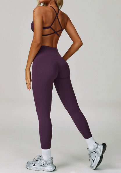 Activewear Set with Cross Back Sports Bra and Legging