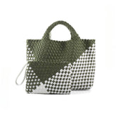 Handmade Woven Tote Bag Neoprene Handbag