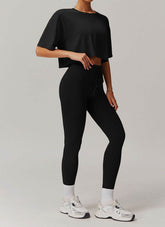 Sports Sets with Short Sleeve T-Shirts and Leggings