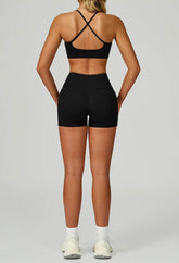 Activewear Set with Cross Back Bra and Short