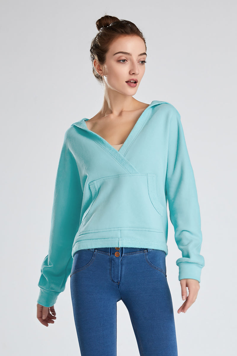 V-Neck Fleece Hoodie - Trendy &amp; Comfortable Activewear