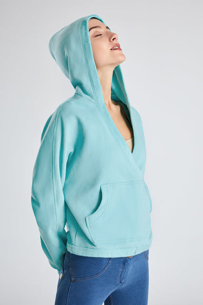 V-Neck Fleece Hoodie - Trendy &amp; Comfortable Activewear