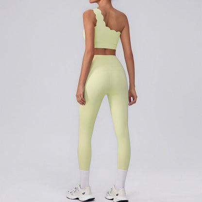 Activewear Sets with One Shoulder Sports Bra and Leggings