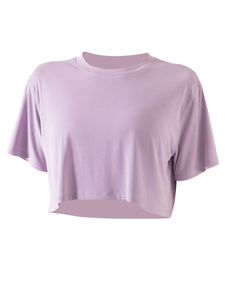 Drop Shoulders Crop Top Oversized Short Sleeve T-Shirts