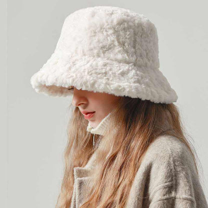 Solid Color Fuzzy Bucket Hat | Stylish &amp; Cozy Winter Essential