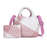 New Woven Pu Leather Tote Bag Crossbody