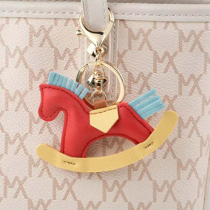 PU Leather Rocking Horse Bag Keychain Accessory | Stylish Accessory