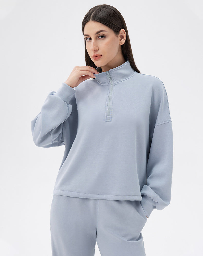 Half Zipper Casual Long Sleeve Sweatshirts