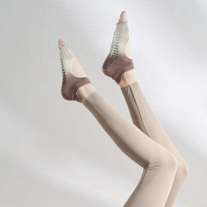 Five-toe Yoga Socks Non Slip Pilates Ankle Socks with Grips