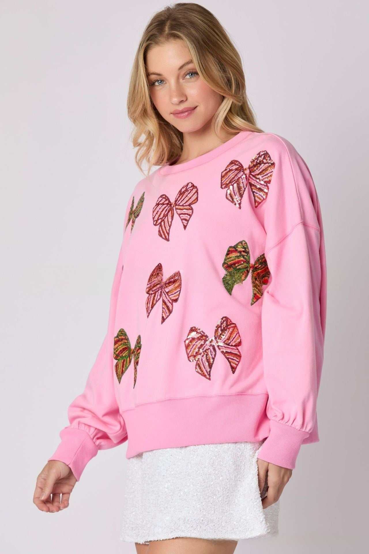 Cute Bow Sequins Sweatshirt | Add a Touch of Glam to Your Wardrobe