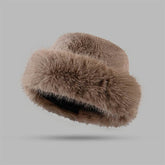 Winter Faux Rabbit Fur Beanie Bucket Hat Furry Warm Cap