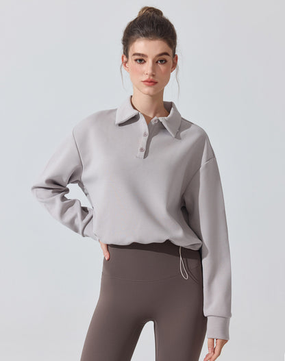 Polo Collar Casual Sports Sweatshirt