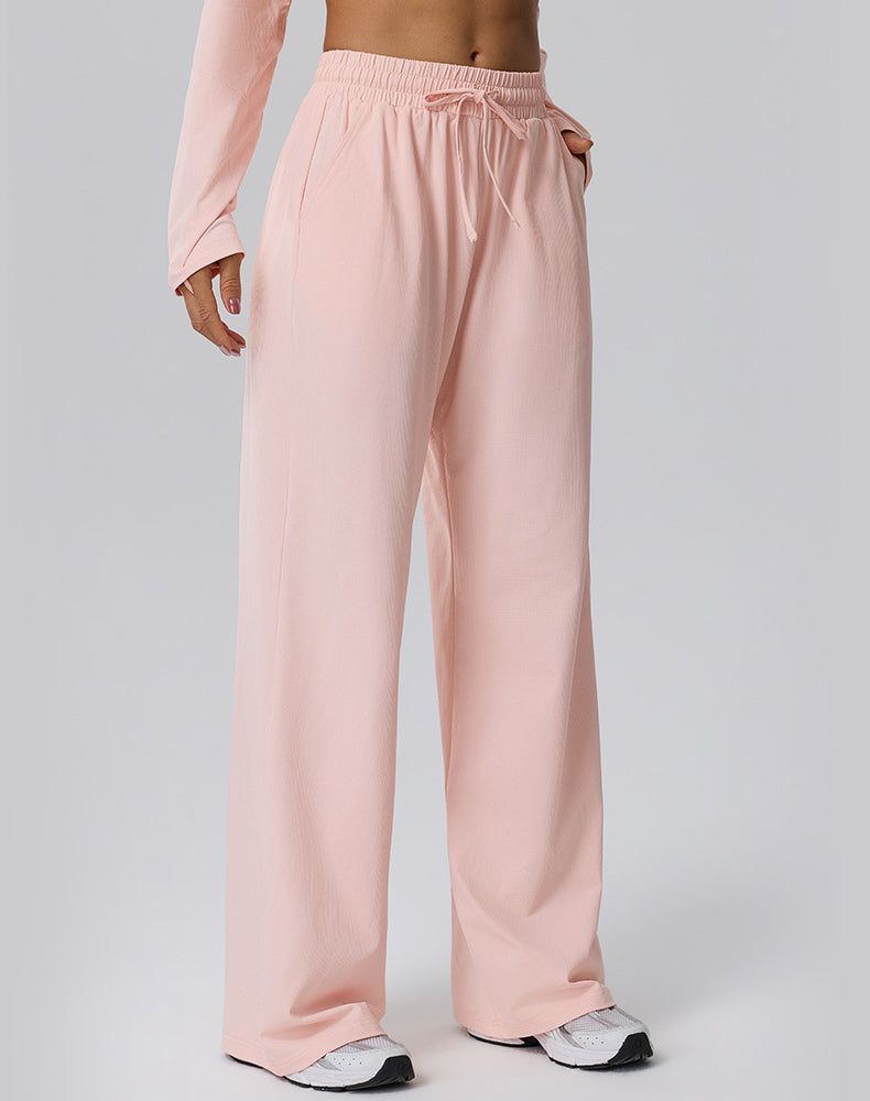 Straight Leg Bggy Drawsting Sweatpants with Pockets