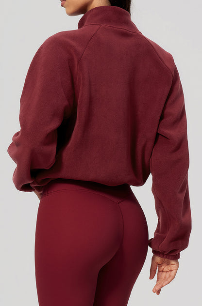 Winter Polar Fleece Jacket with Contrast Zippered Pockets