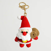 Hand knitted Santa Claus Keychain Christmas Bag Decoration