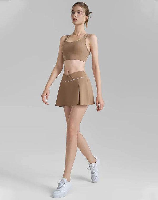 Athletic Tennis Set with Racerback Sports Bra and Golf Skirt