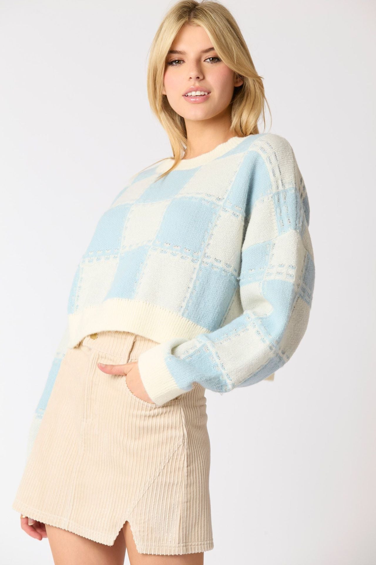 Cropped Casual Vintage Pullover Sweater