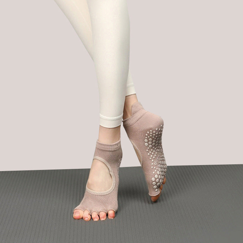 Grip Non Slip Yoga Socks Toeless Toe Pilates Socks