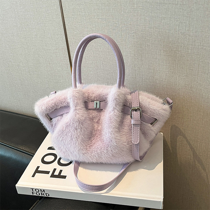 Furry Purse Fluffy Tote Bag Faux Fur Crossbody Handbag