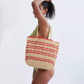 Straw Beach Tote Bag Handmade Woven Hobo Handbag