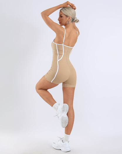 Adjustable Strap Romper Tummy Control Shorts Jumpsuit