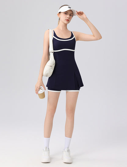 Workout Tennis Golf Mini Dress with Built-in Bra and Shorts