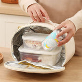 Portable PU Insulated Lunch Bag Carriers Cooler Handbag