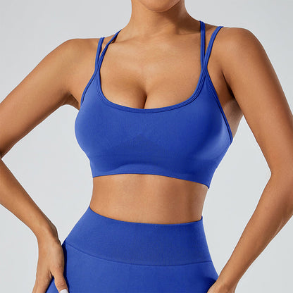Strappy Adjustable Criss Cross Sports Bra Yoga Crop Tops