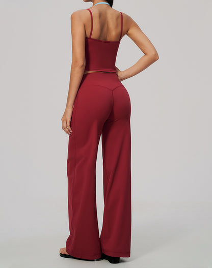 2 Piece Color Block Tank Top and Flare Pant Sets