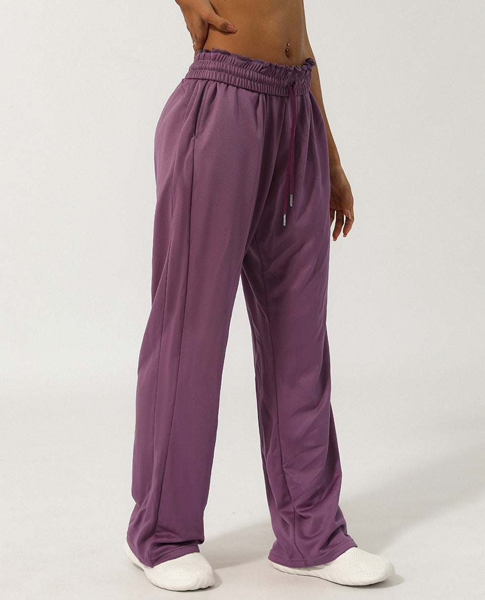 Women Elastic High-Waist Wide Leg Sweatpants: Comfortable &amp; Stylish