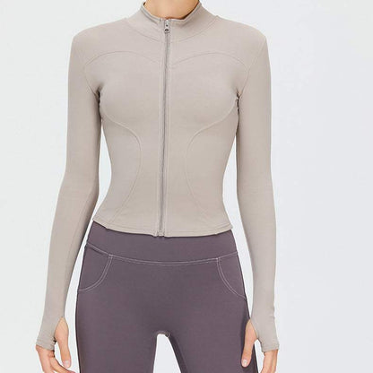 Full Zip-Up Yoga Jacket with Thumb Holes | Functional &amp; Stylish