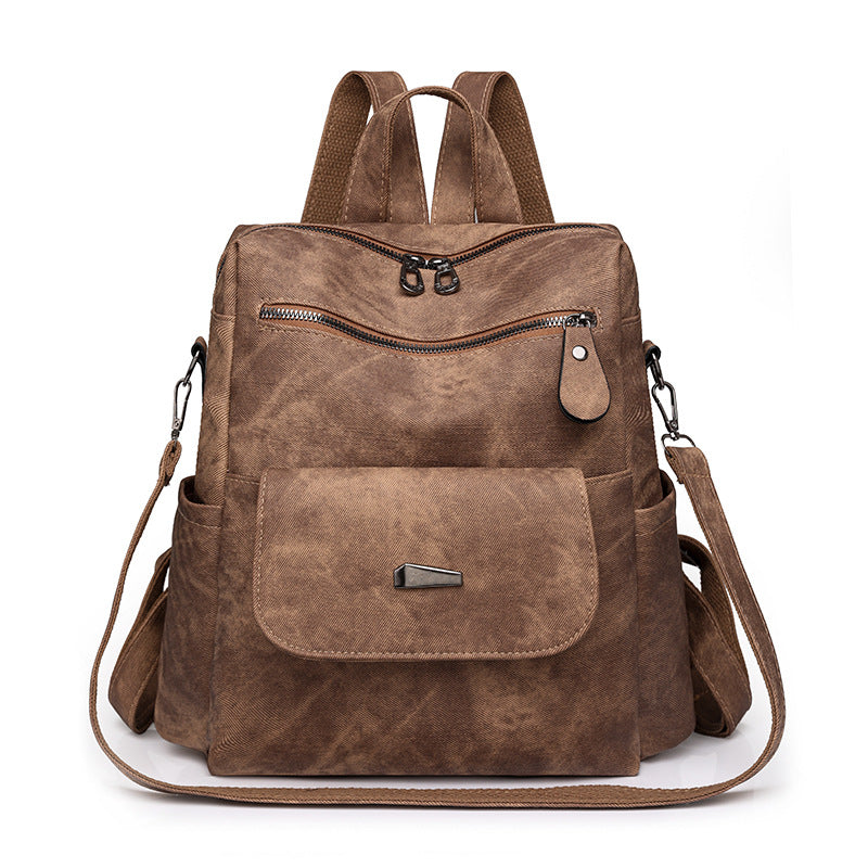 Retro PU Leather Backpack